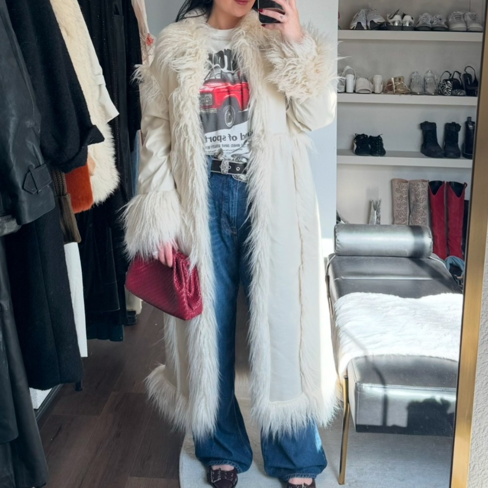 Nasty Gal Faux Leather Fur Coat